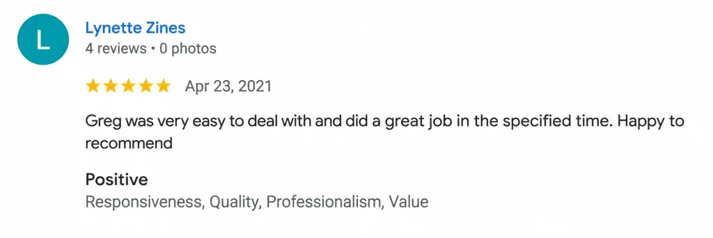 Lynette Zines Google Review for Easipoint